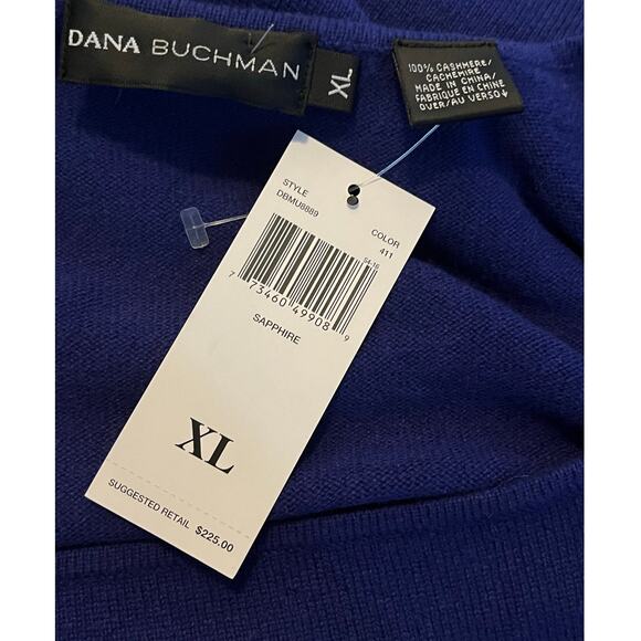 NWT Dana Buchman Blue 100% Cashmere Square Neck lightweight‎ Sweater Size XL - Picture 4 of 6